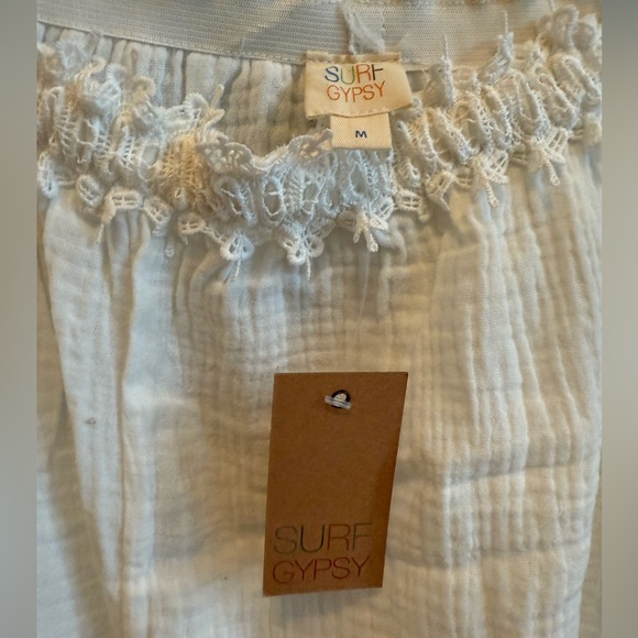 NWT - Surf Gypsy White Washed Beach Pants with Cut-Out Detail - Picture 4 of 4